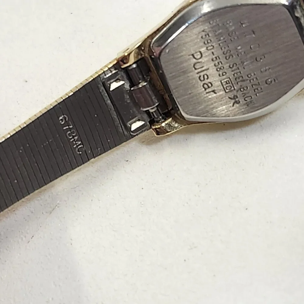 Pulsar Womens Watch Y590-5589 Gold Tone Stainless New Battery Vintage